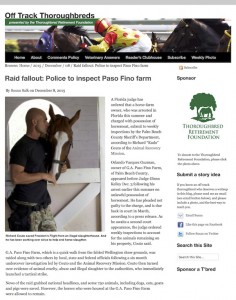 Raid fallout: Police to inspect Paso Fino farm