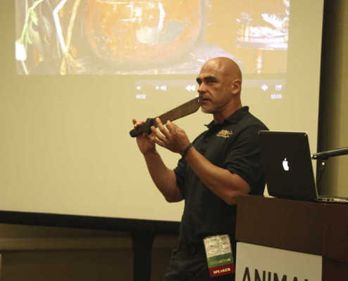 Kudo presenting at the 2014 Animal Rights Conference in LA